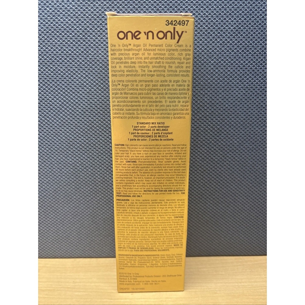 One 'N Only Argan Oil Hair Color 2V Violet Black Permanent Color - Picture 5 of 6